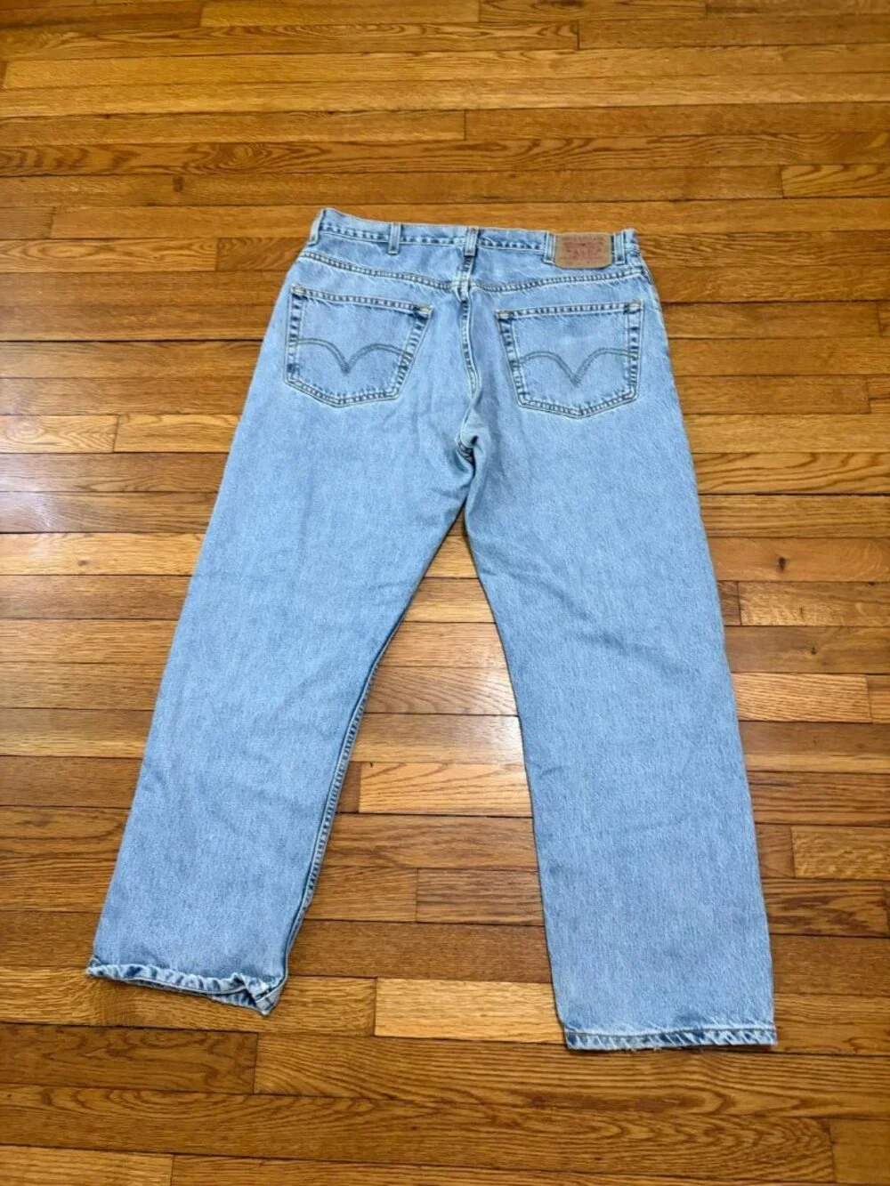Levi's 505 Straight Regular Fit Light Wash Blue Denim Casual Men's Size 38x30